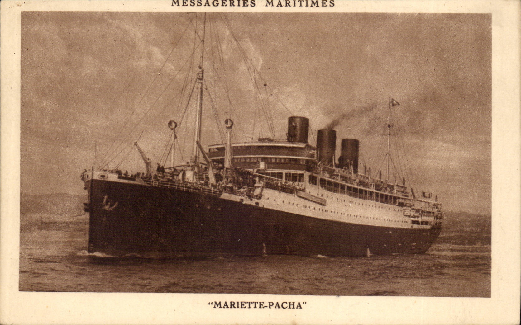 CPA Boat Co of mixed Navigation (Co Touache) Steamer Mariette Pasha Maritime Messageries