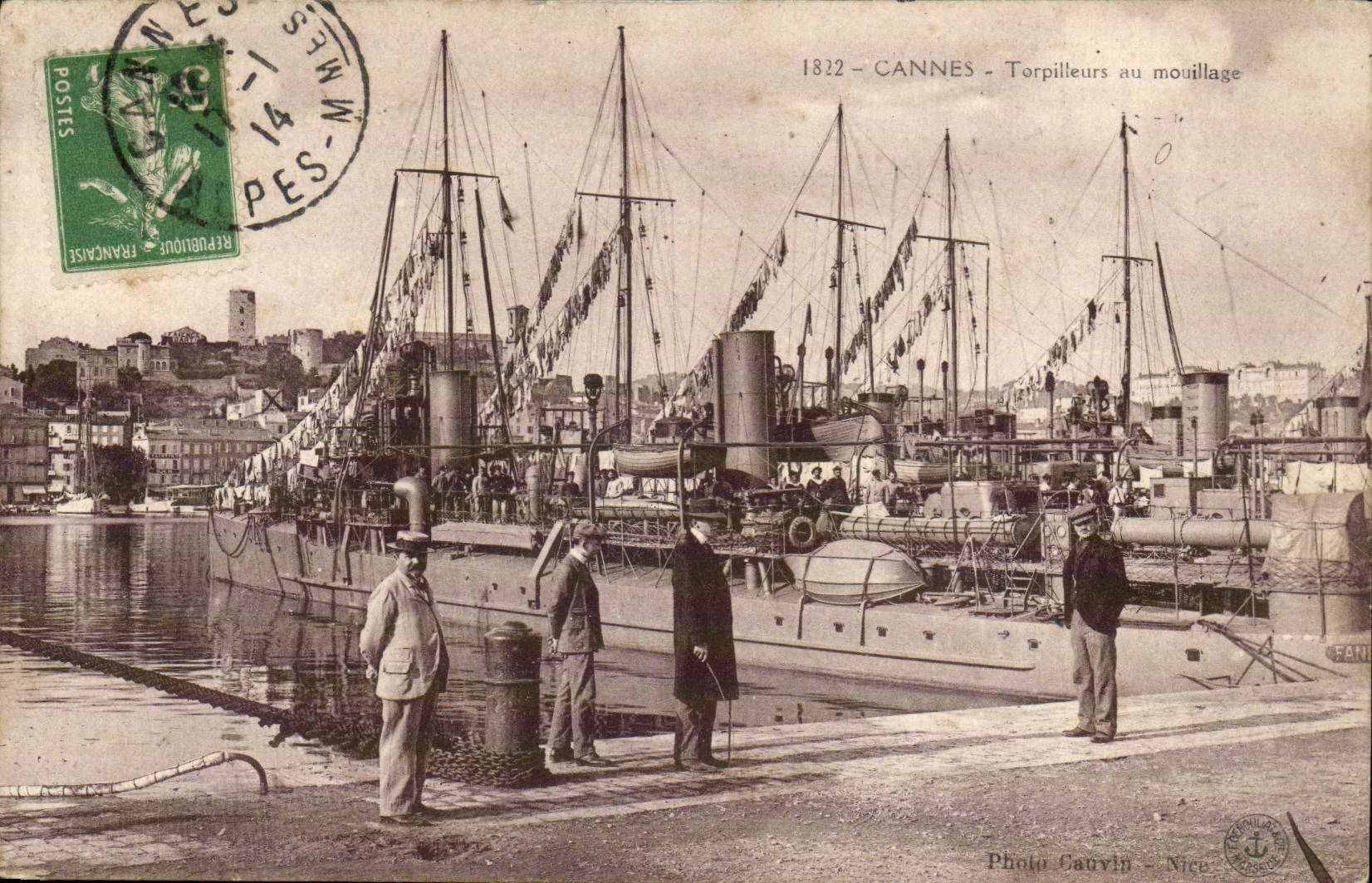 CPA Bootcannes-Zerstorer mit der Dampfung