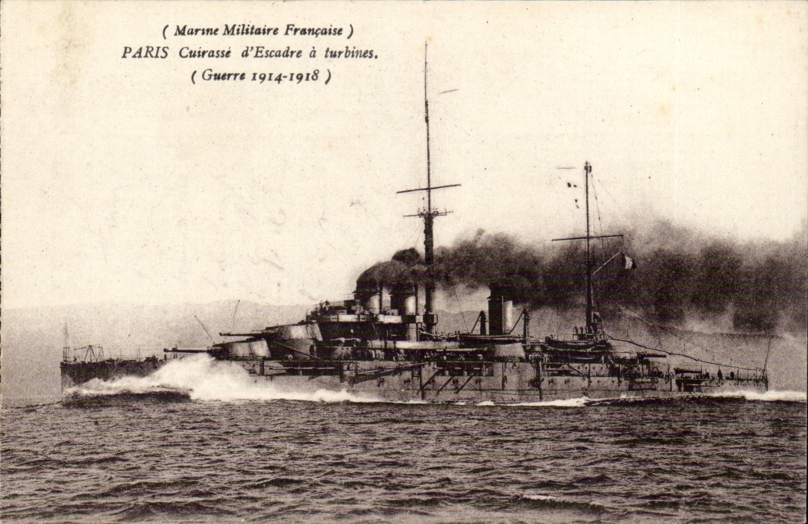 CPA Bateau French Navy Paris Cuirasse squadron has turbines