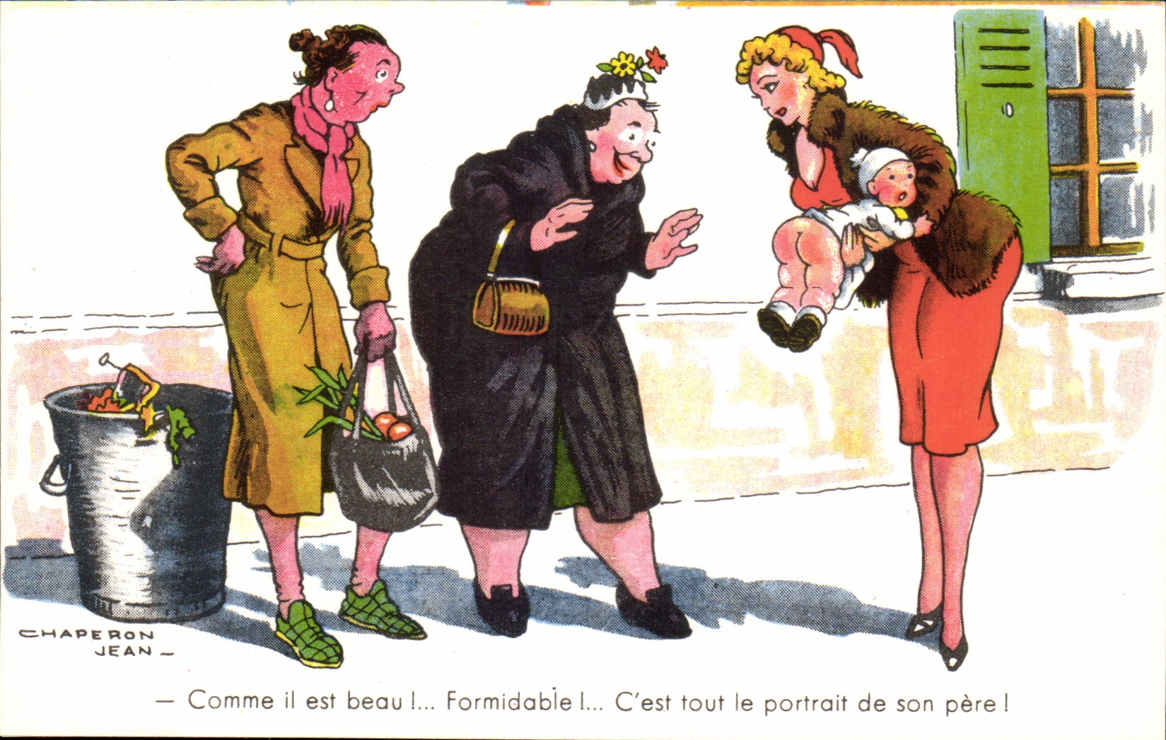 CPA Comme il est beau ! formidable C'est tout le portrait de son pere Enfant Illustrateur Jean Chaperon Humour 