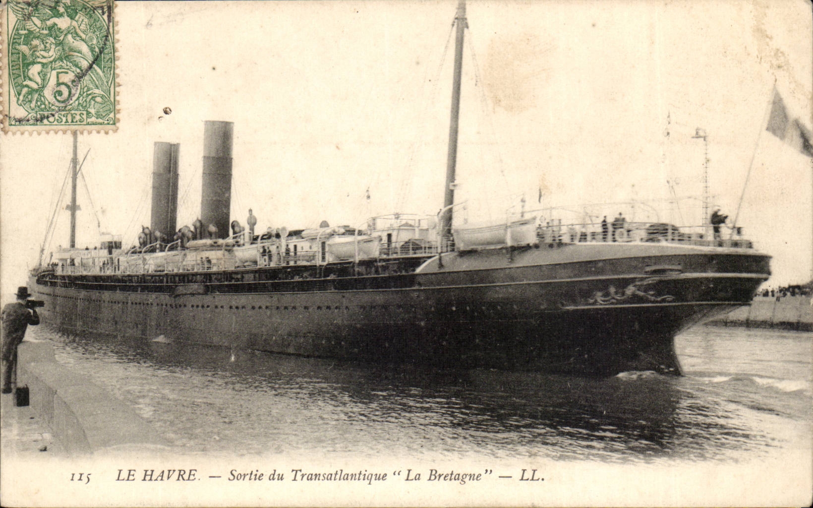 CPA Le Havre Left the Deck chair Brittany (steamer)