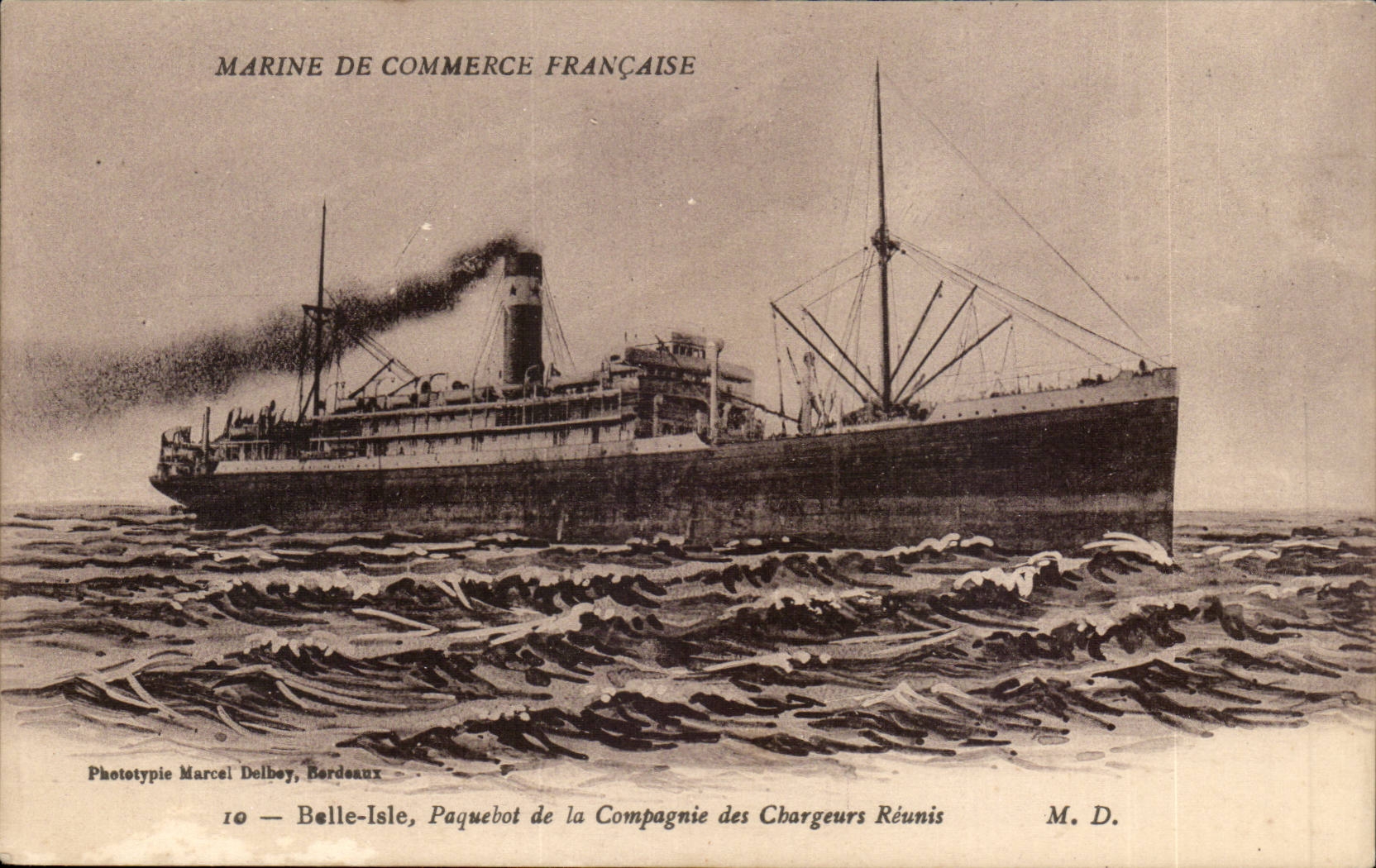 CPA Beautiful Mercantile marine French Isle Brought together Chargers