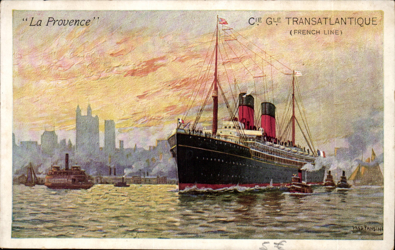 Transatlantic CPA Co Scale French Line Provence