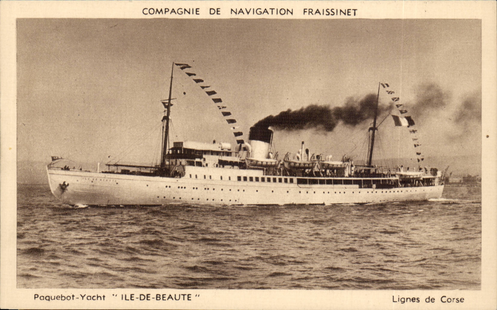 CPA Company of Navigation Fraissinet Steamer Yacht Corsica Lines of Corsica (corsica)