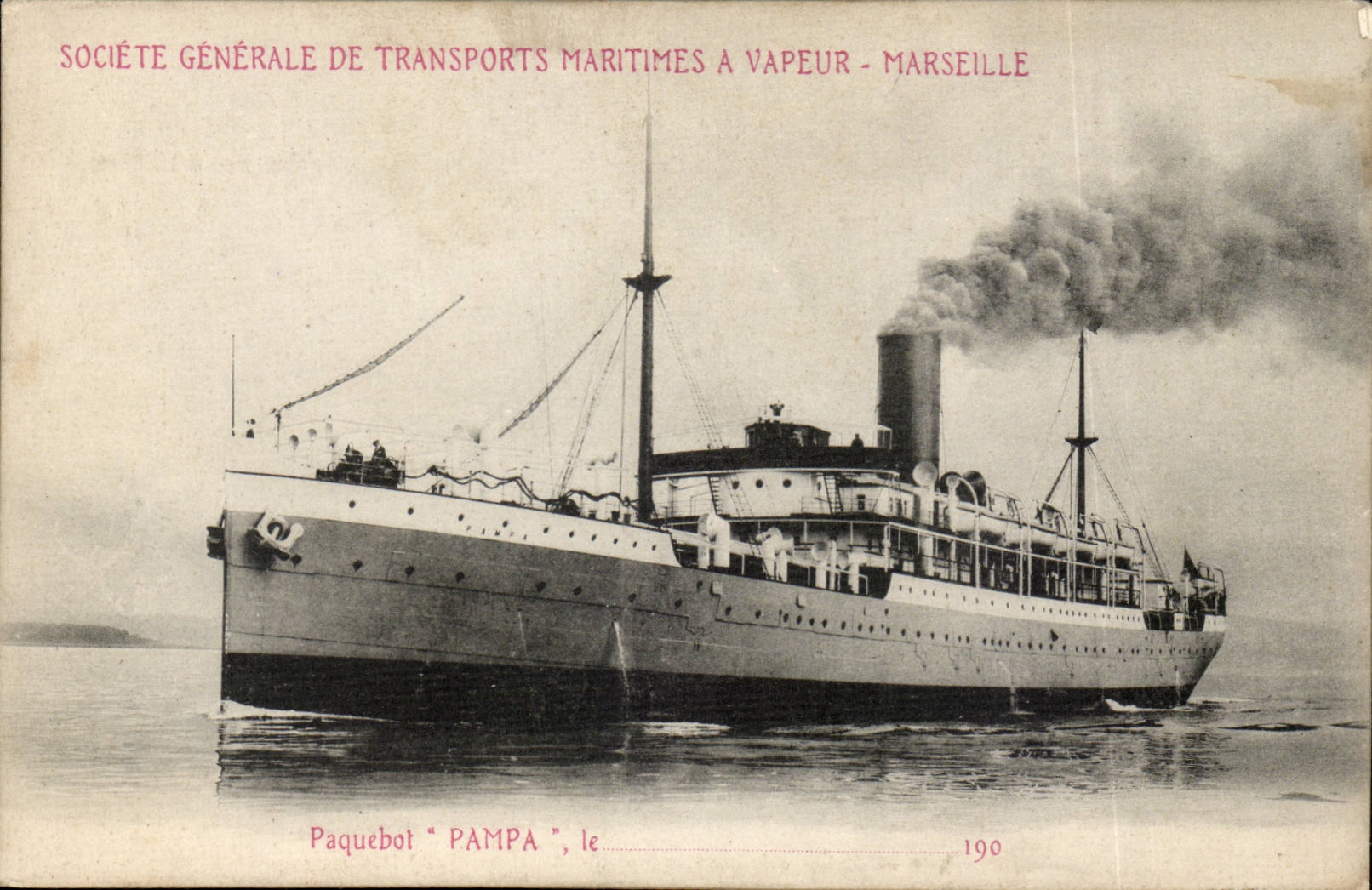 CPA General society of Maritime transport has vapor Marseilles Paquebot Pampa