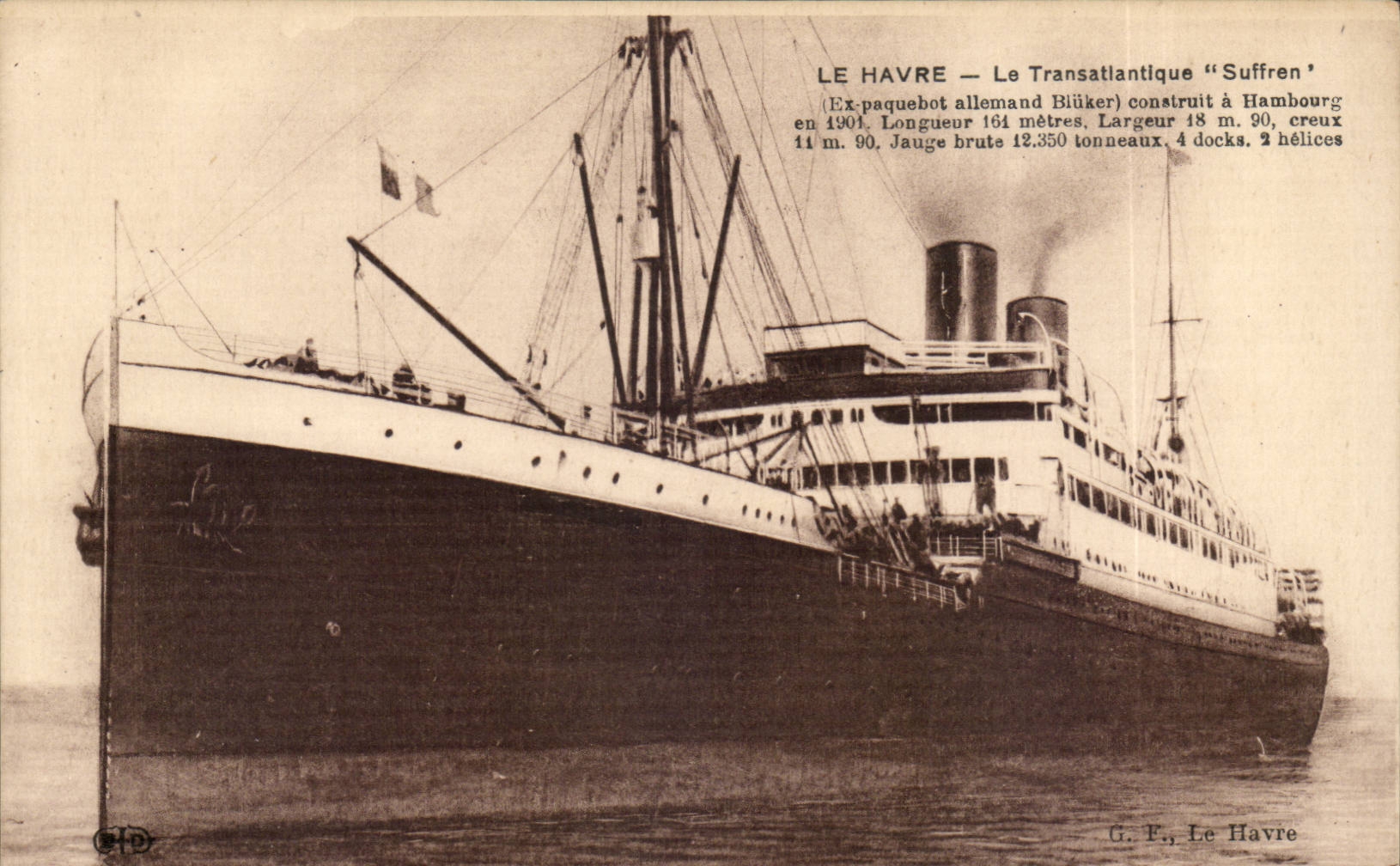 CPA Steamer Transatlantic Le Havre Suffren