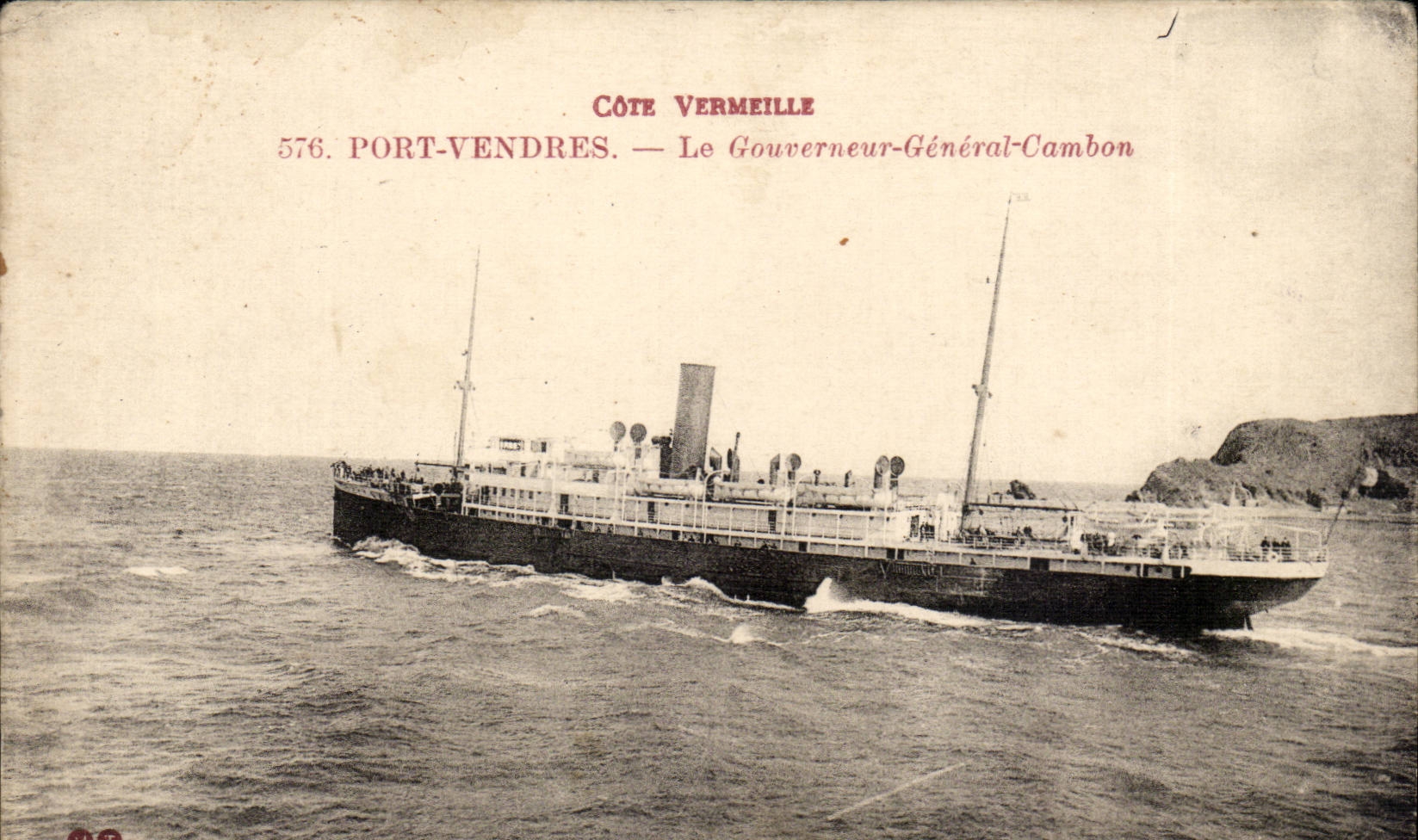 CPA Bateau Dimensions Vermilion Vendres Port the Cambon general governor