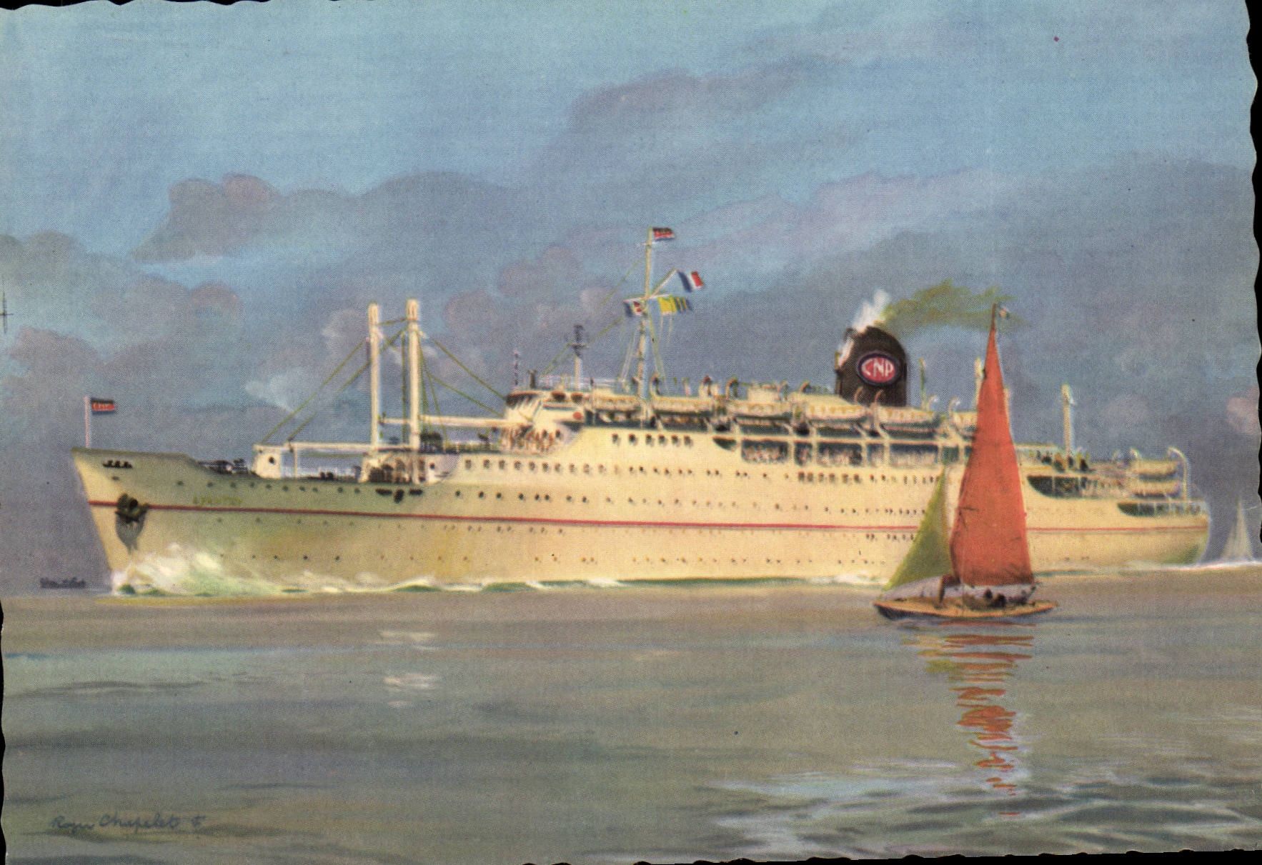 CPA Roger Chain Steamer Lyautey Marseilles Port Vendres the Canaries Senegal