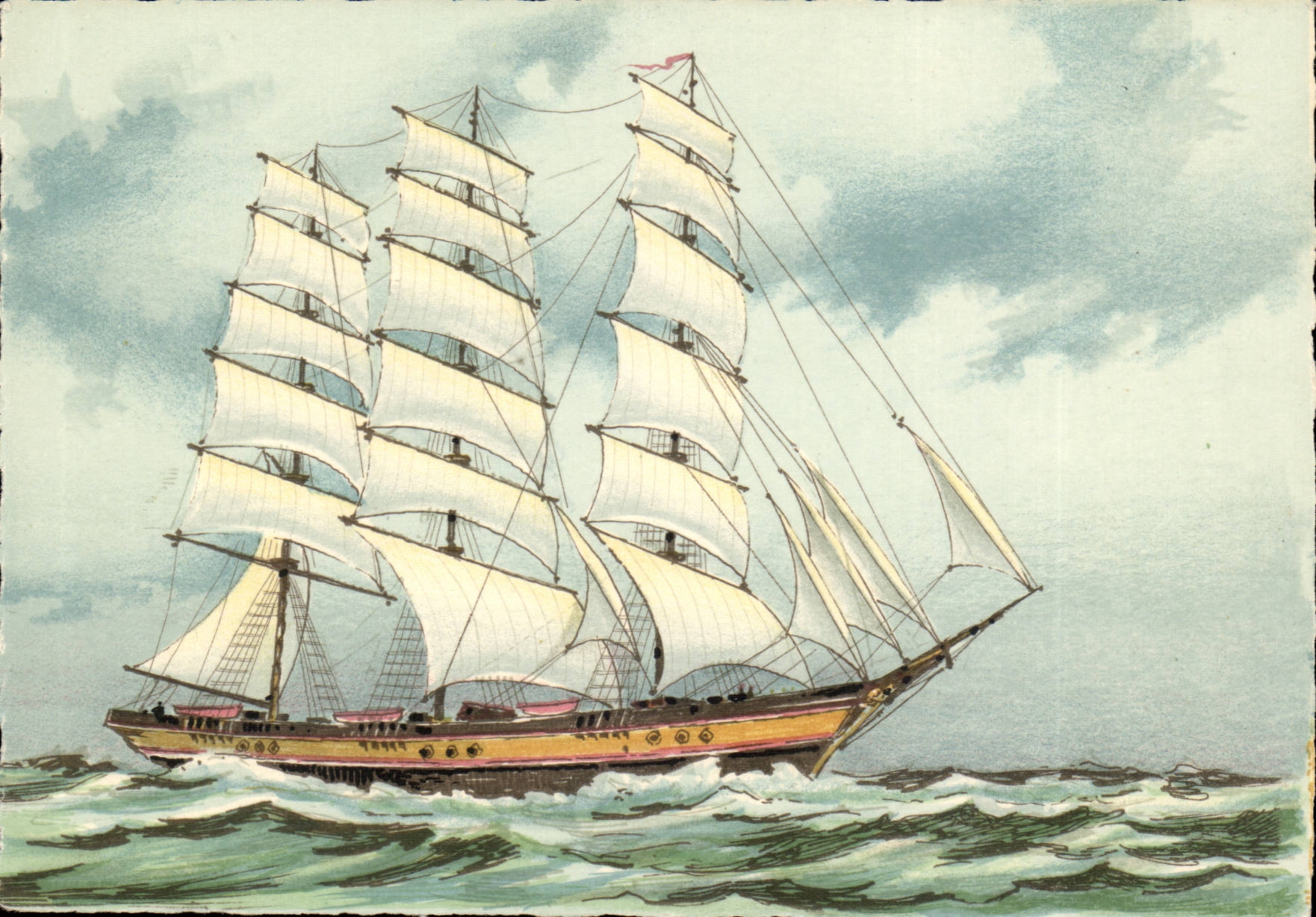 MODERN CARD Sailing Three chechmates