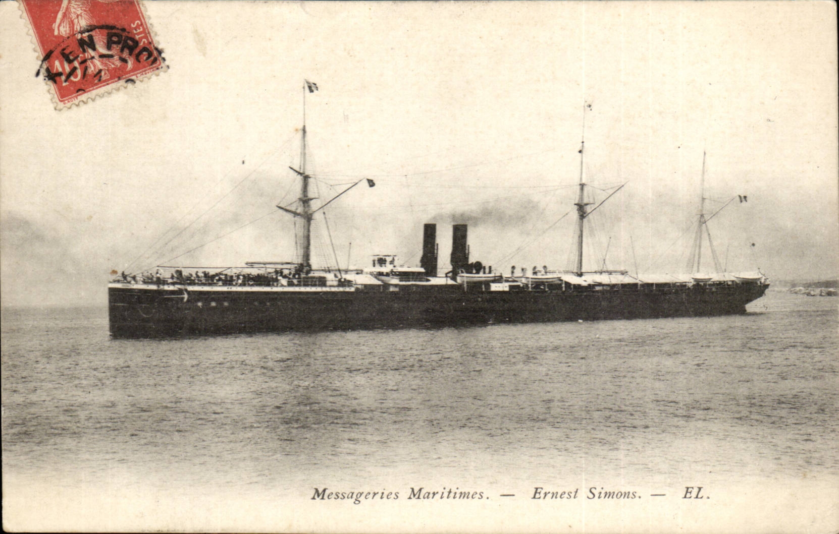 CPA Boat ERnest Simons of the Maritime Transport Steamer