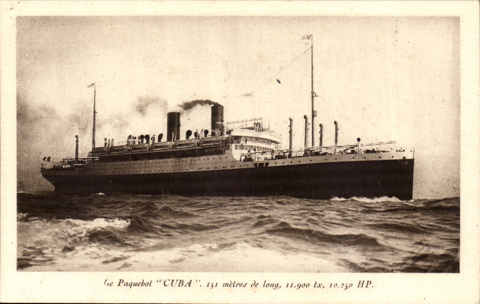 MODERN CARD Boat Cuba Steamer