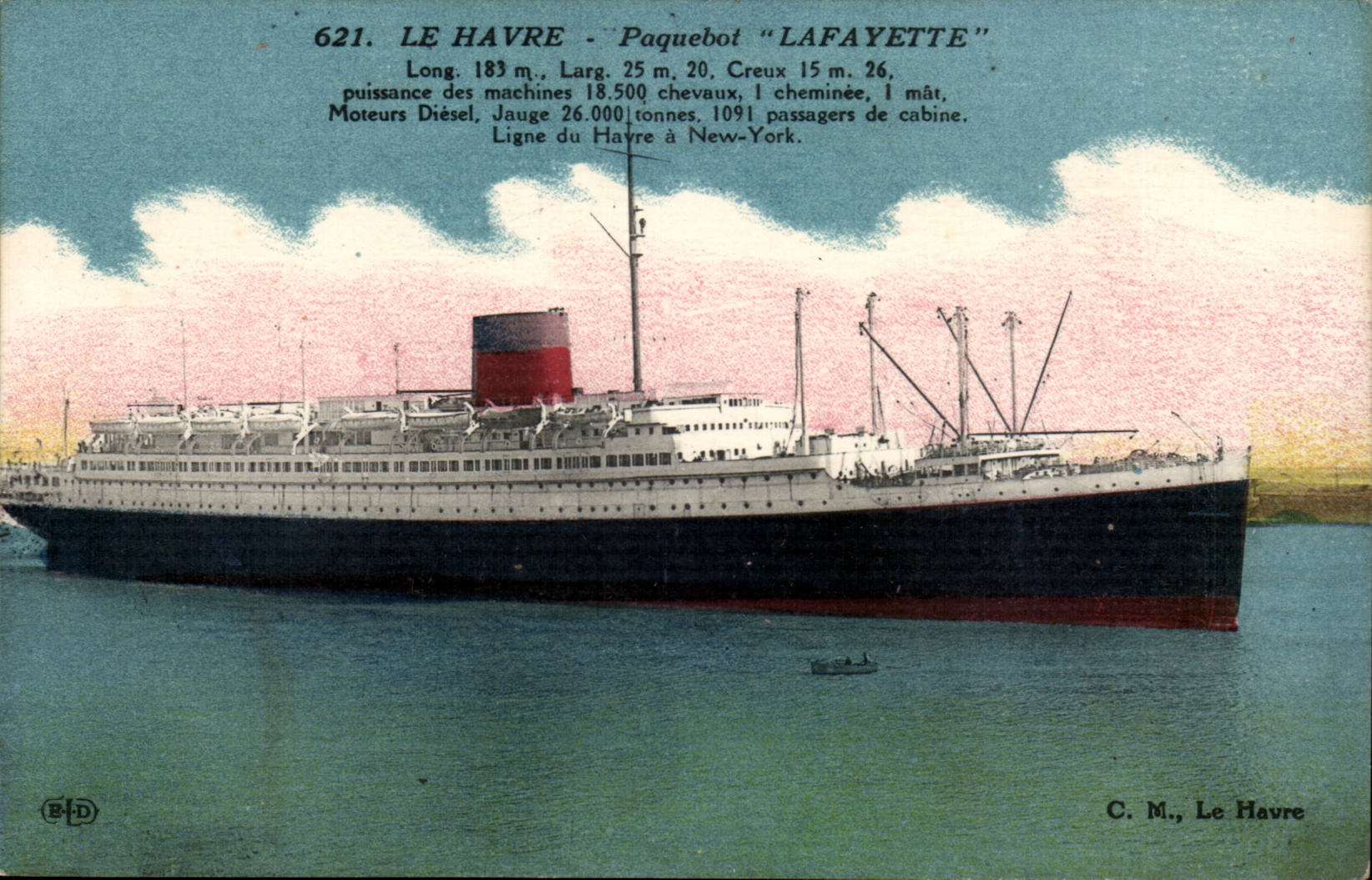 CPA Steamer Lafayette Le Havre