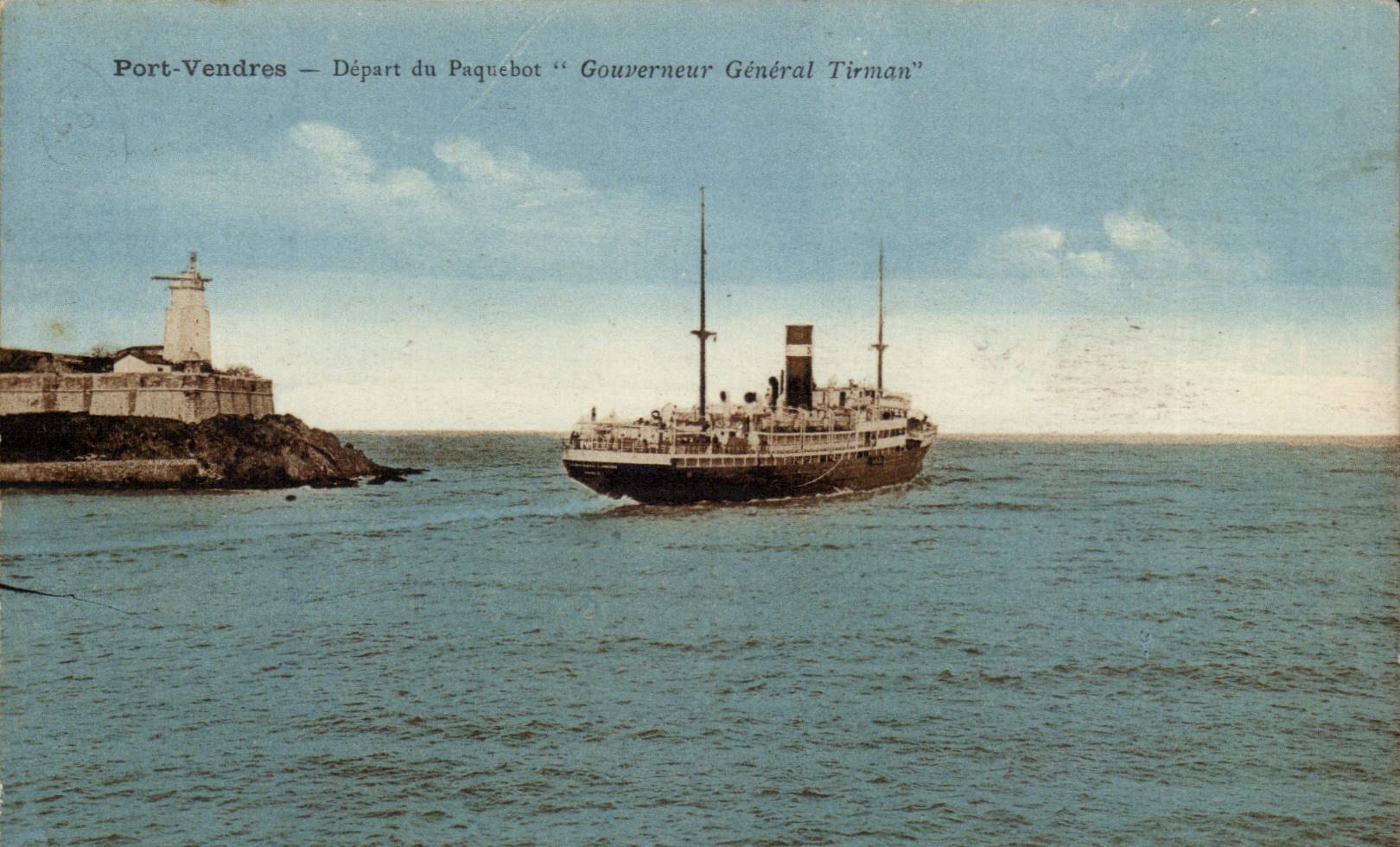 CPA Boat Pot VEndres Departure of the steamer Tirman General governor