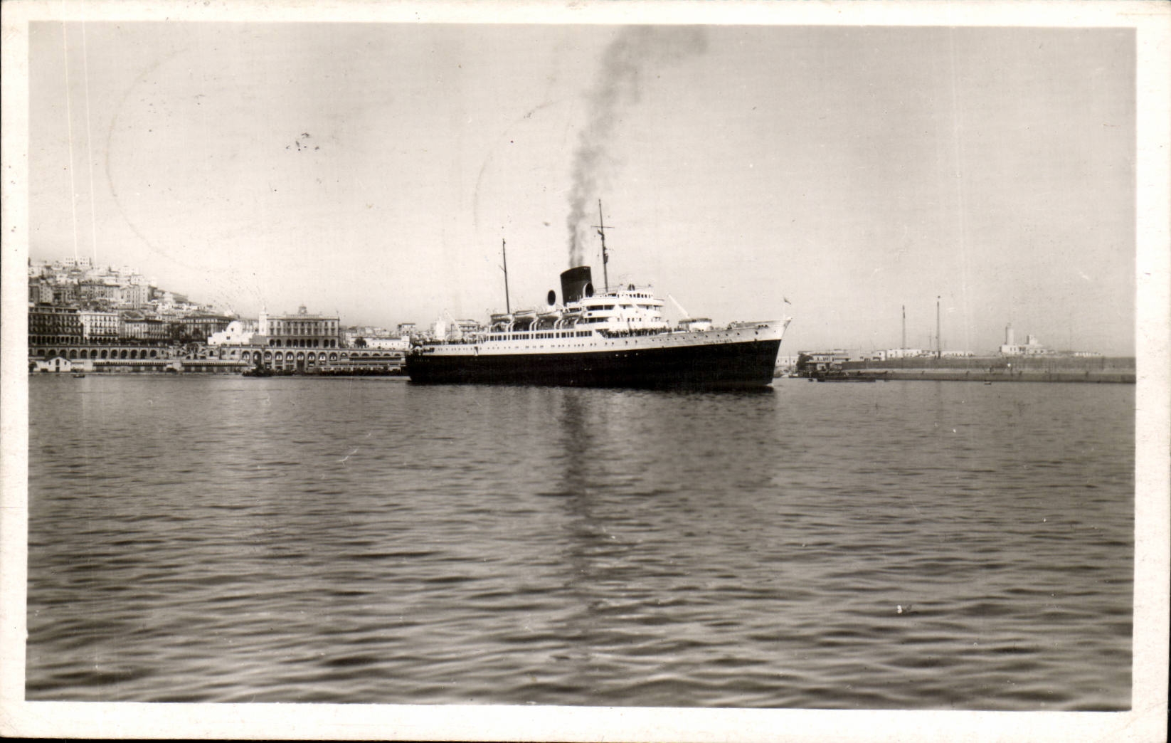 MODERN CARD Boat Steamer Algiers S town of Algiers