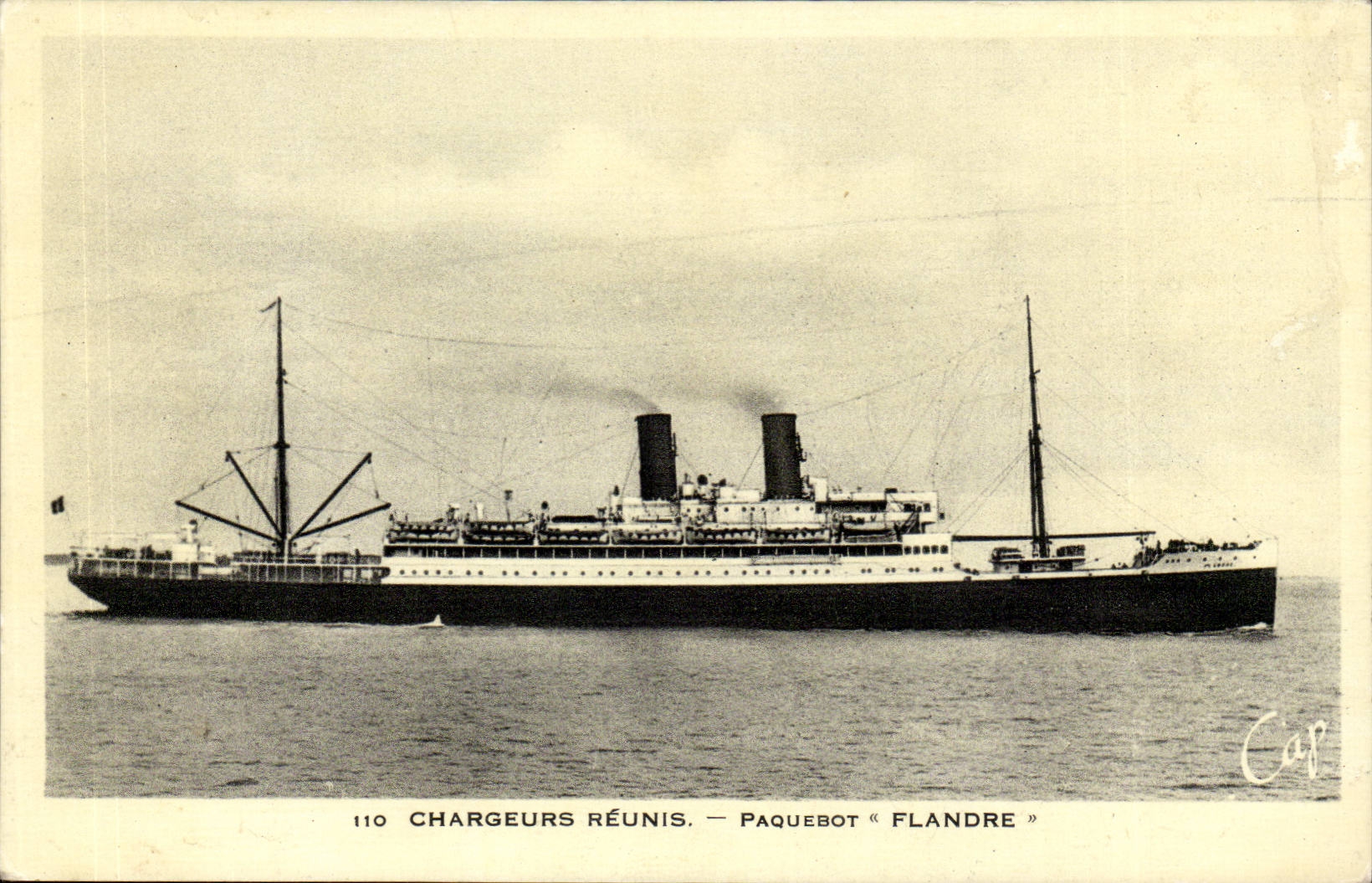 MODERN CARD Boat Steamer Flanders Chargers joined together