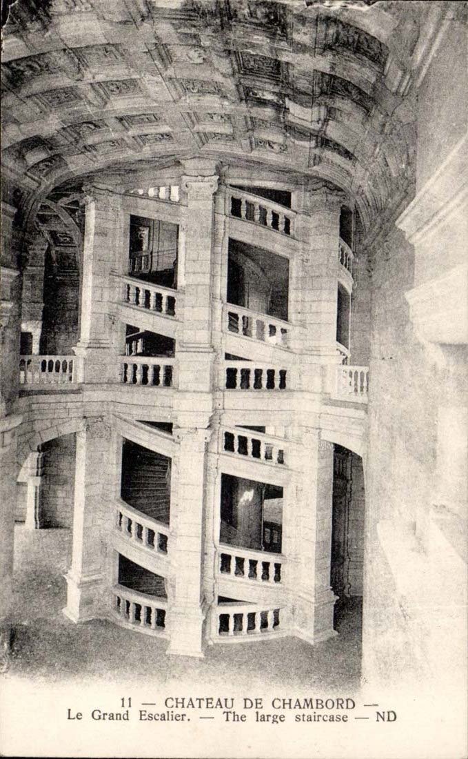 CPA Chambord Chateau Le grand escalier 