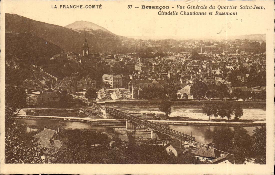 CPA Besancon View of the district Saint Jean Citadel Chaudanne and Rosemont