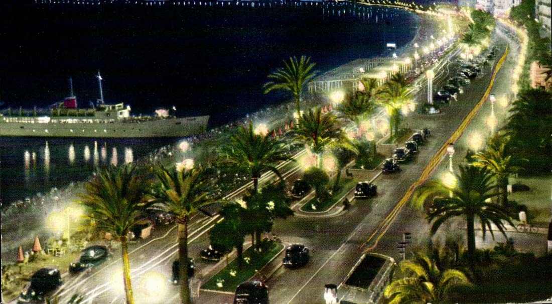Nice - the Night - the Walk of the English - CPA