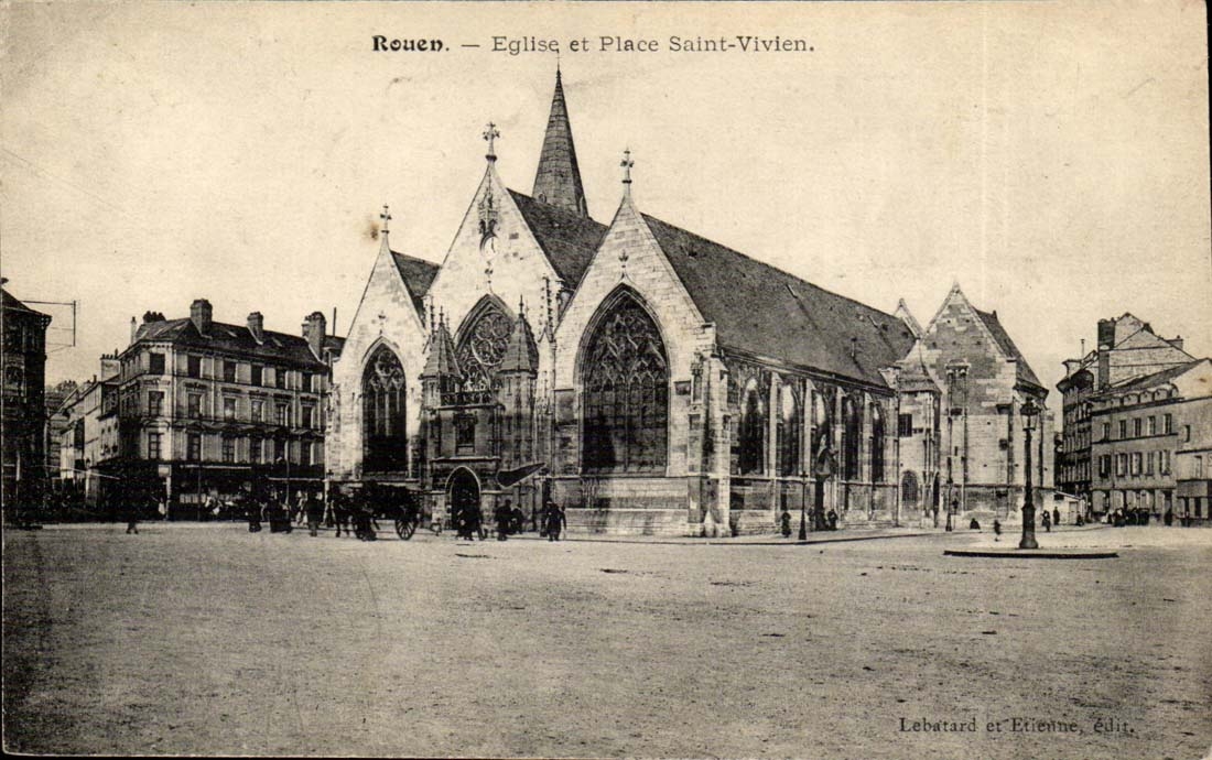 Rouen - Church and Place Saint Vivien - CPA