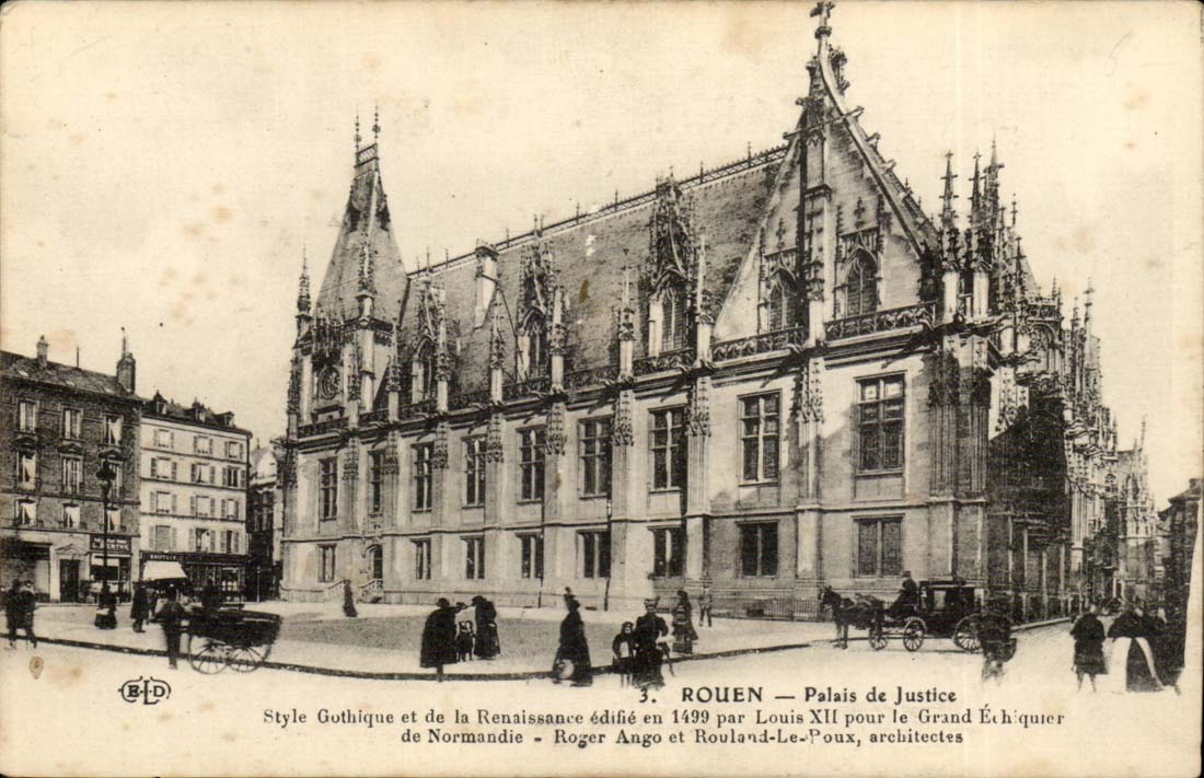 Rouen - Law courts - horse - CPA