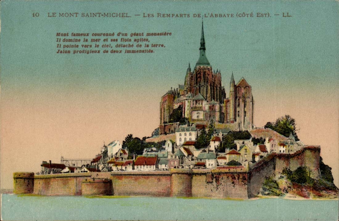 The holy Mount Miche - Walls of the Abbey - dimension is - CPA