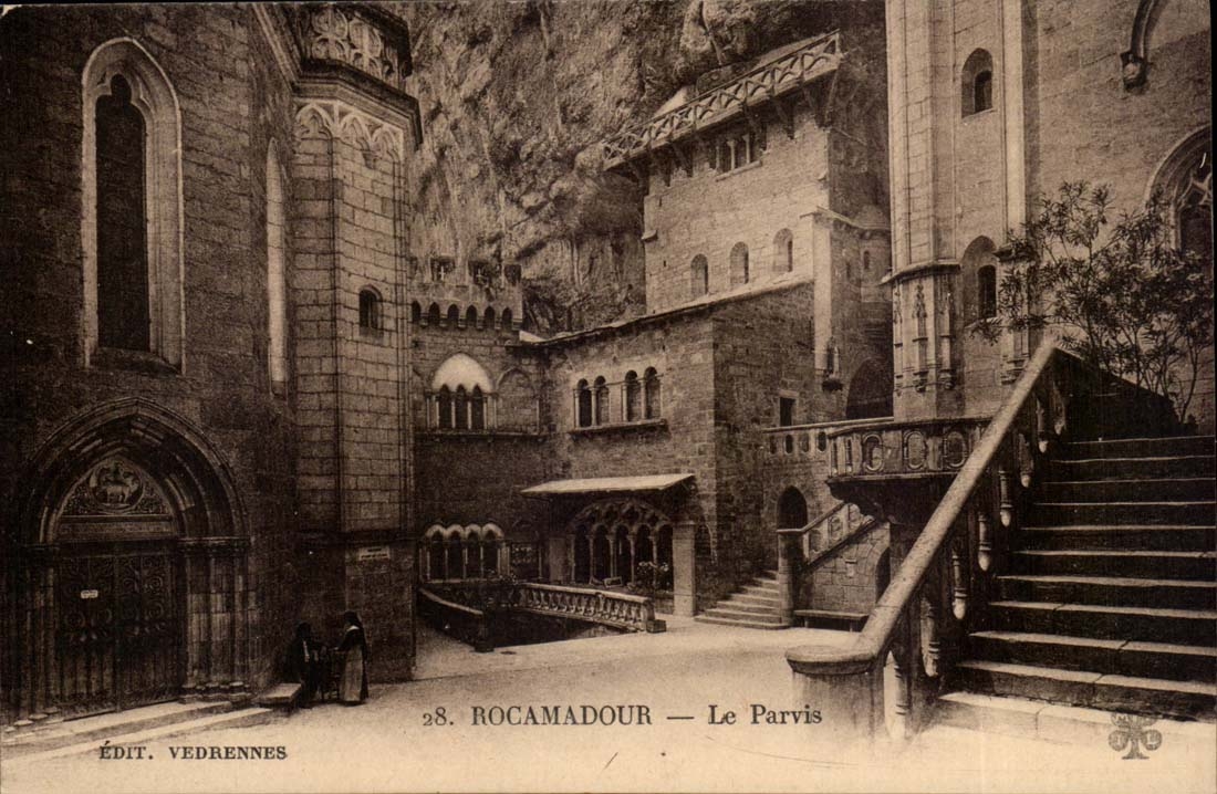 CPA Rocamadour Le parvis