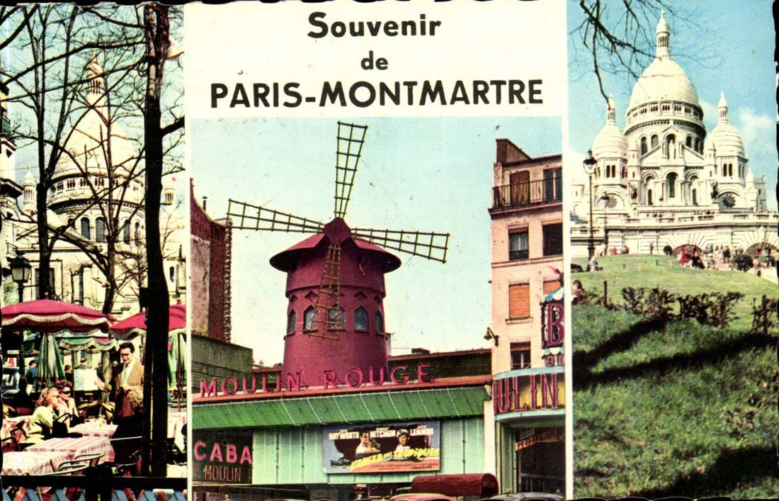 CPM Souvenir de Paris Montmartre (Moulin Rouge SAcre Coeur)