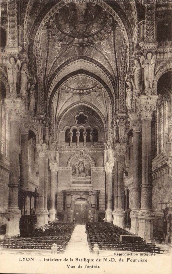 Interior Lyon CPA of the ND basilica of Fourviere Seen of Entering