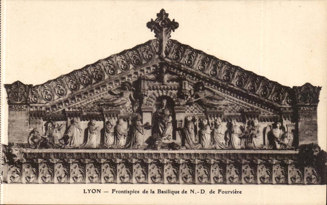 Lyon CPA Frontispiece of the Nd basilica of Fourviere