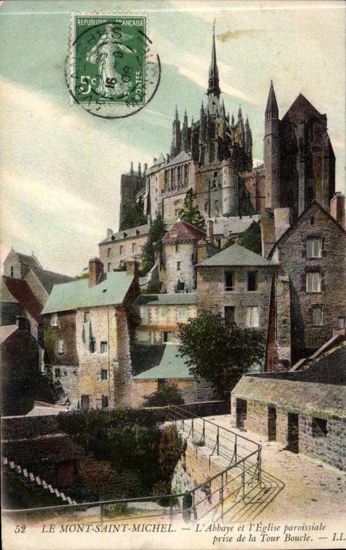 Mont Saint Michel CPA Abbey and the parish church taken of the Tower Buckles