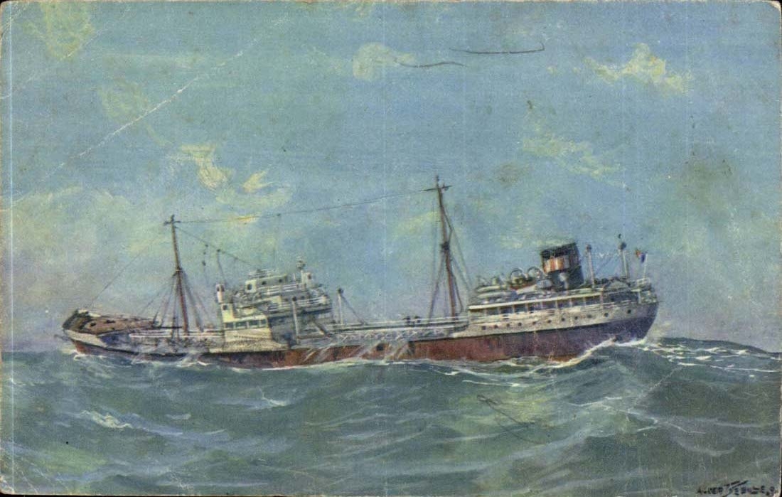 Oil CPA by heavy weather in the Mediterranean 5dessin Wooden bowl) (boat boat)