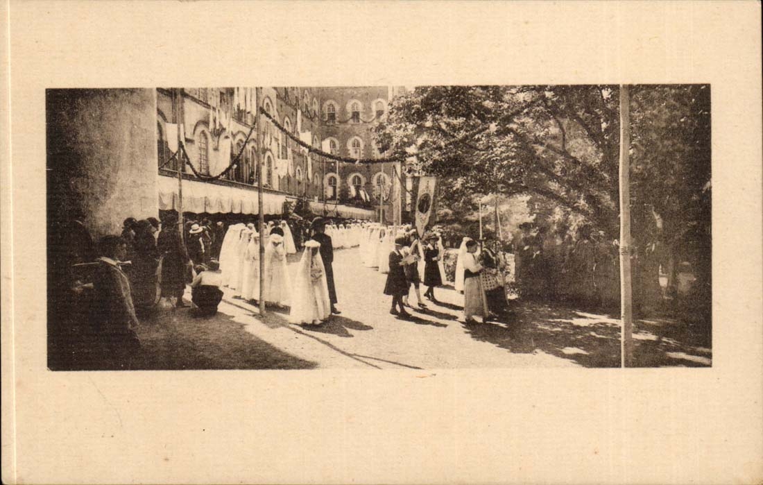 CPA Procession religious children Communicants