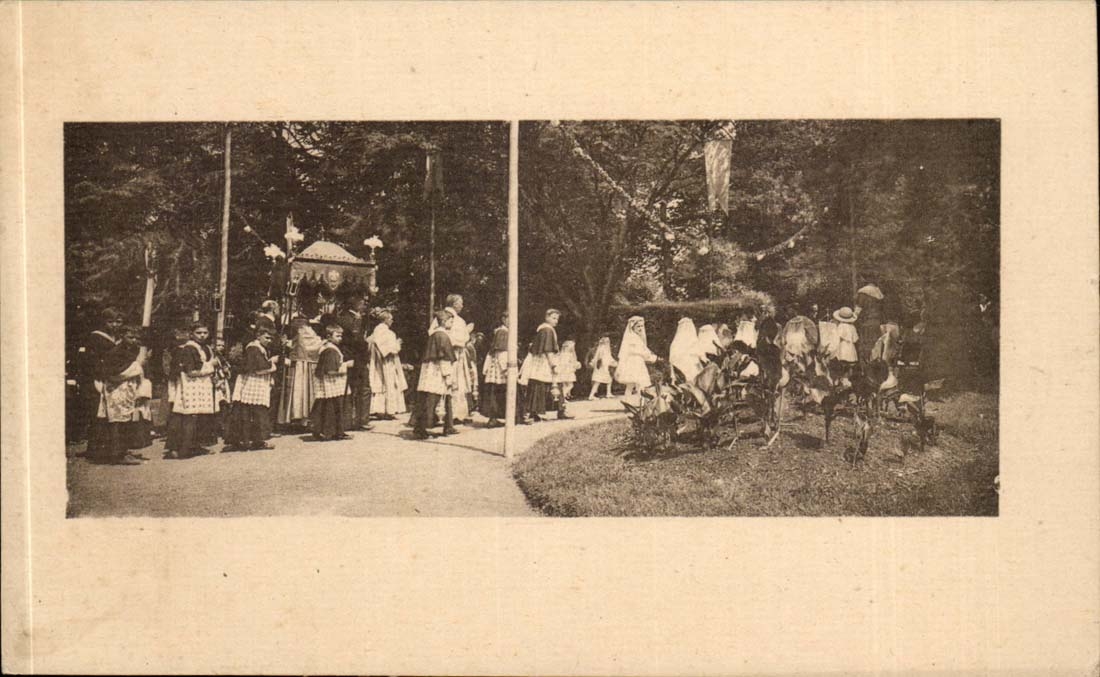 CPA Procession religious children Communicants