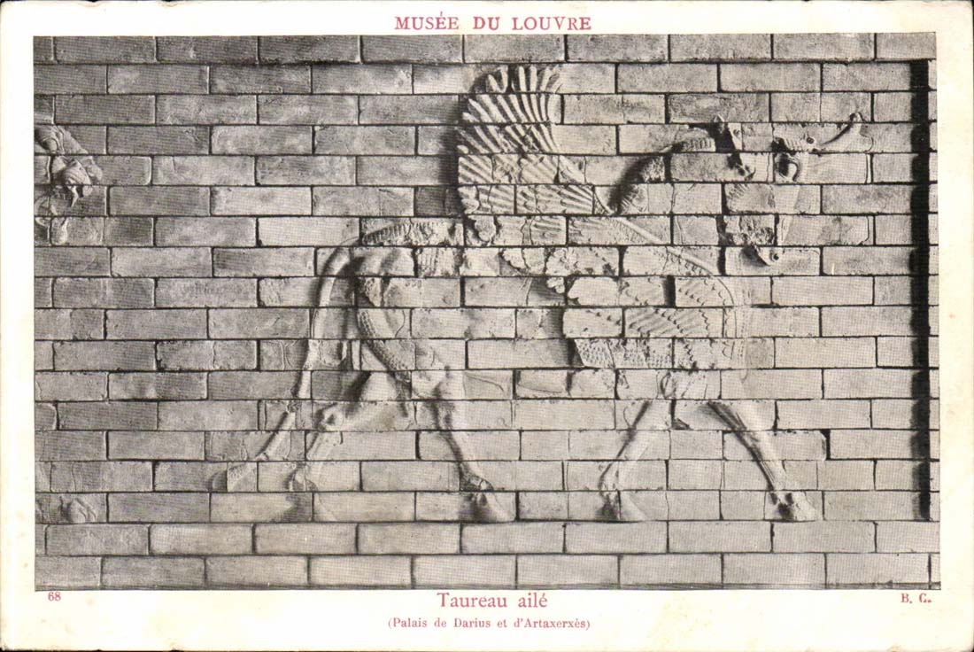 CPA Museum of Louvre Bull wing (palate of Darius and Artaxerxes)