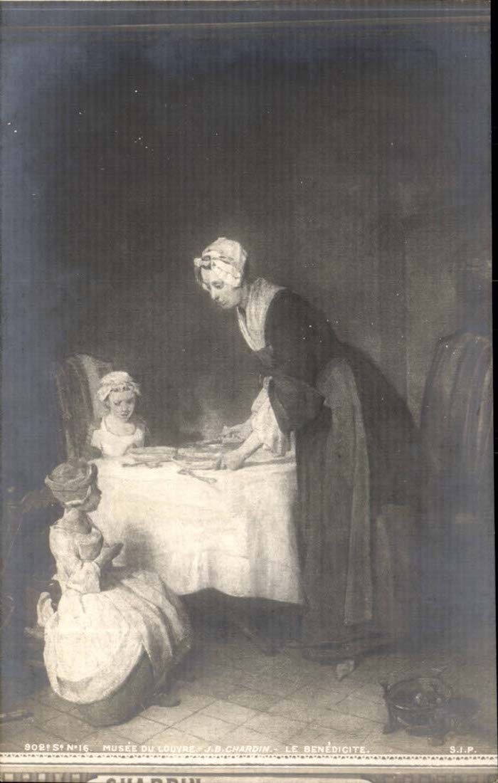 Musee du Louvre CPA Chardin La Benedicte