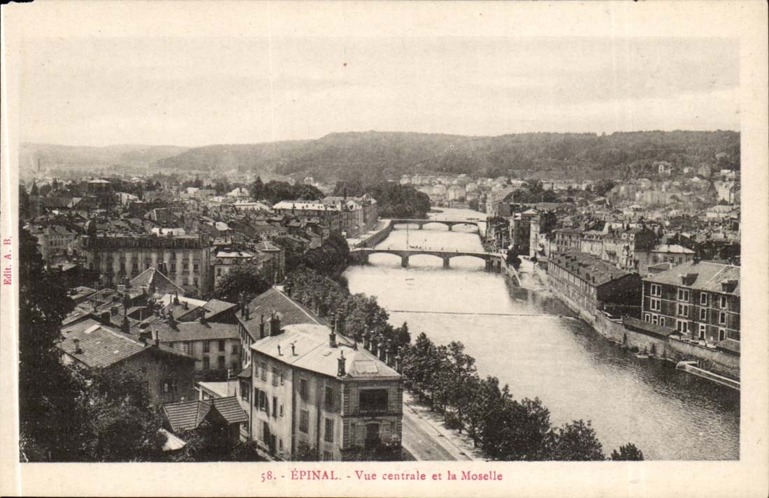 CPA Epinal Seen central and the Moselle