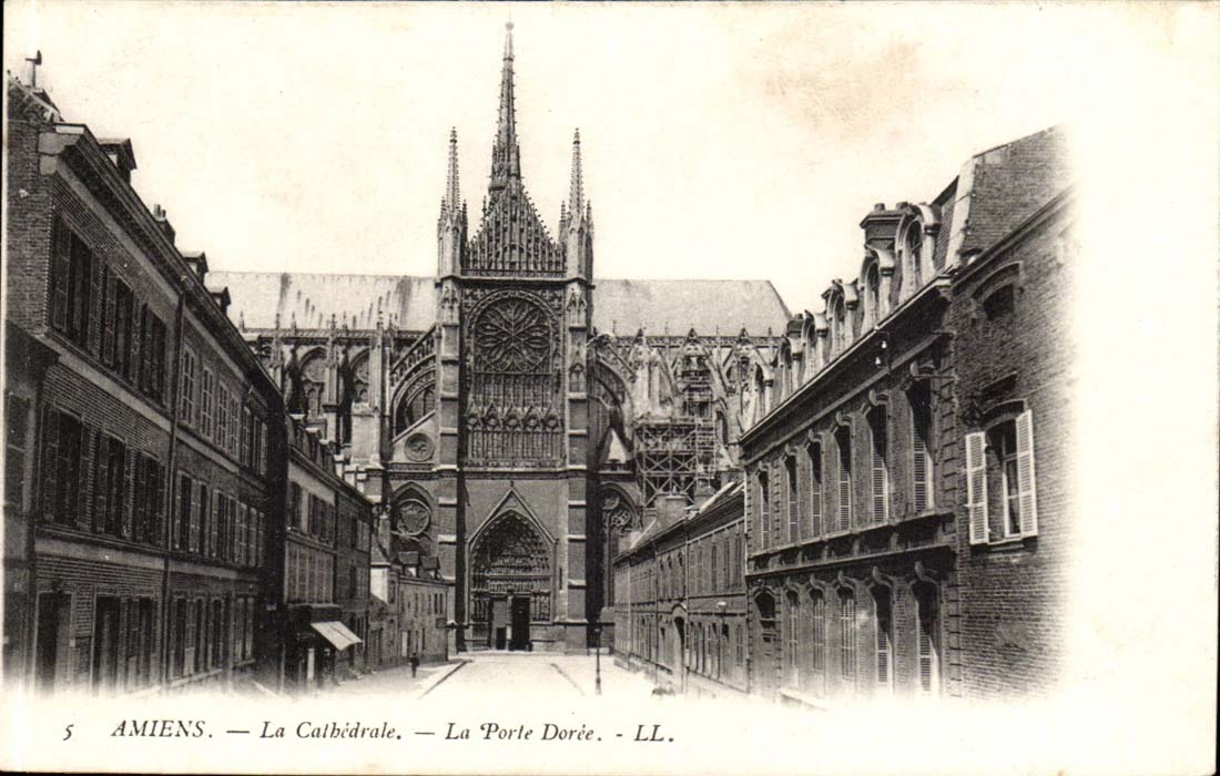 Amiens CPA the cathedral the door golden