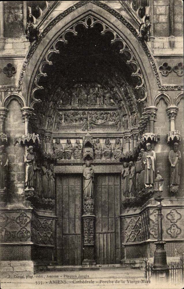 Amiens CPA the cathedral Porch of the virgin mother