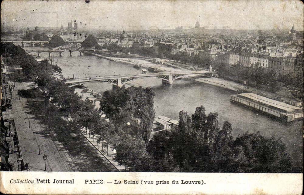 Paris CPA La Seine (vue prise du Louvre)