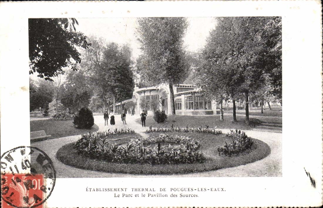 CPA Hydropathic establishment of Pougues Water the park and the house of the source