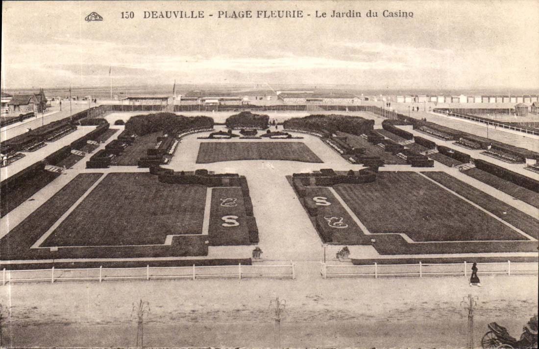 Deauville CPA flowered Beach the garden of the casino