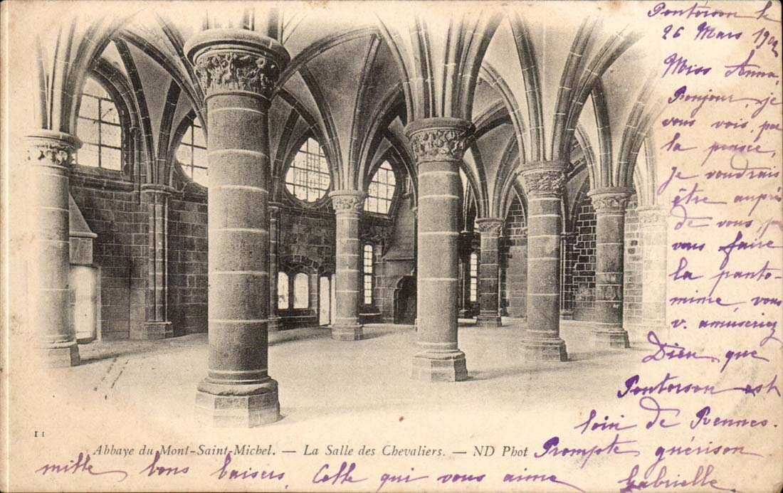 Mont Saint Michel CPA the room of the knights