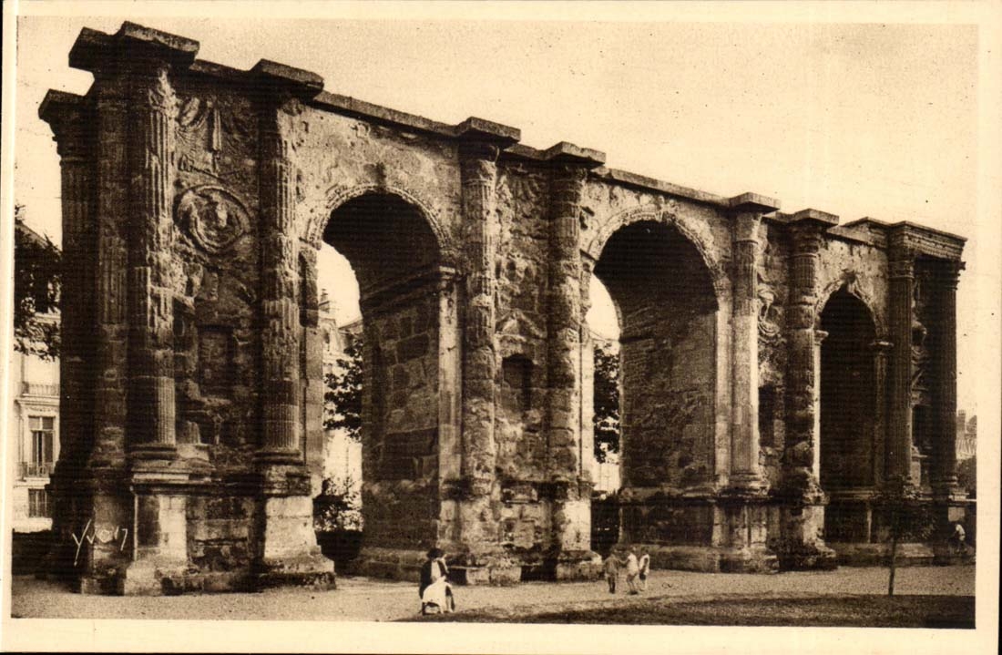 Reims CPA the door Mars (time Gallo Roman)