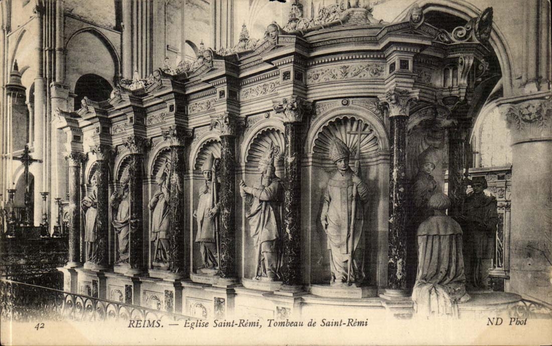 Reims CPA Church Saint Remi Tomb