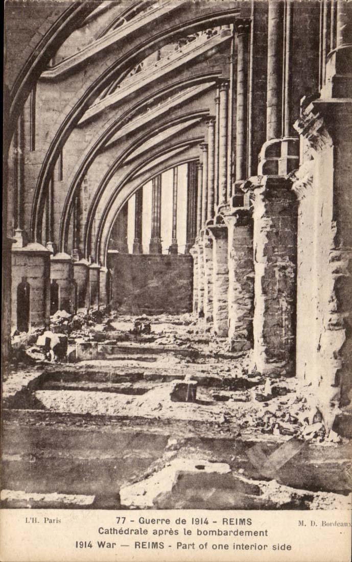 Reims CPA War of 1914 Cathedral after the bombardment