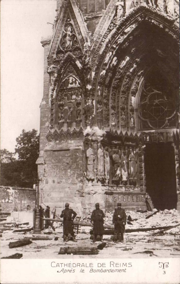 Reims CPA War of 1914 Cathedral after the bombardment