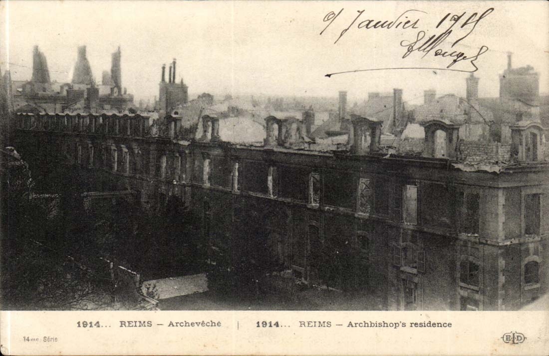 Palast Erzbischofs des Reims-CPA