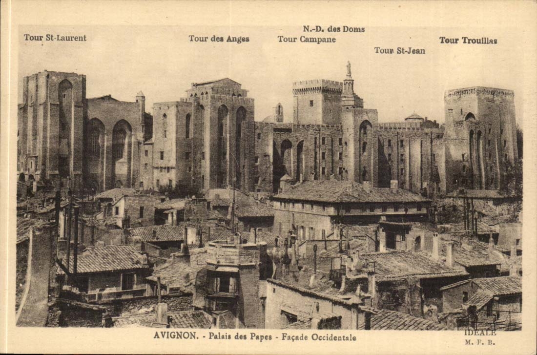 Avignon CPA Palate of the Popes Western Frontage