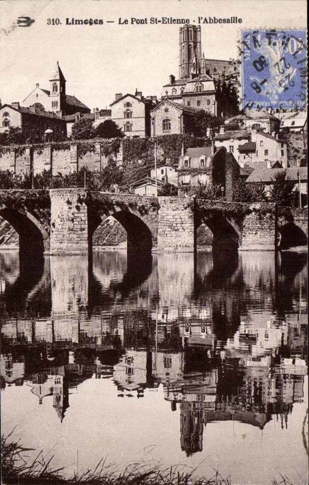 Limoges CPA the bridge St Etienne the abbesaille