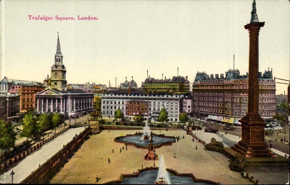 The United Kingdom Trafalgar Public garden London London CPA